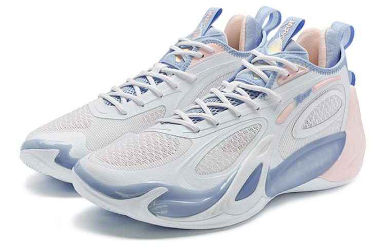 XTEP Battle 2 Cushioning Abrasion Resistant Rebound Low top Basketball Shoes Men’s White Pink Purple