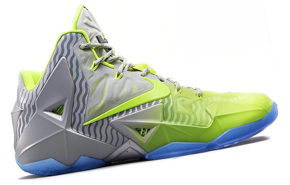 Мужские кроссовки Nike Lebron 11 (серо-желтые) — фото 2