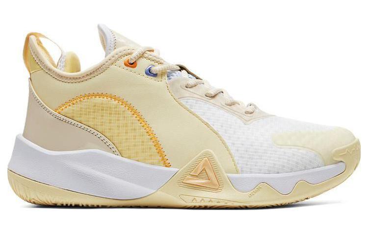 PEAK Rhapsody Cushioning Slip Resistant Abrasion Resistant Low top Basketball Shoes Men’s Yellow White