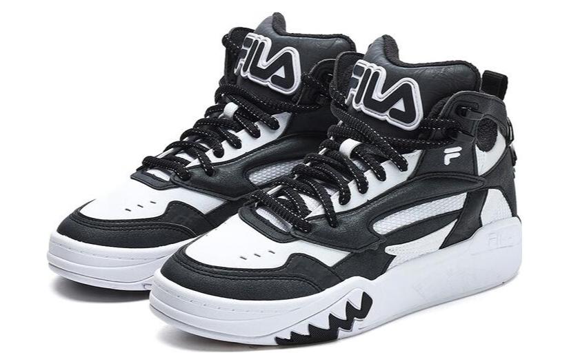 FILA FUSION Desperado We Synthetic Leather Mid top Vintage Basketball Shoes Women’s Black White