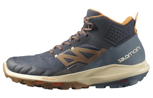 SALOMON OUTpulse Abrasion Resistant Mid top Mountaineering Hiking Shoes Men's Gray Blue