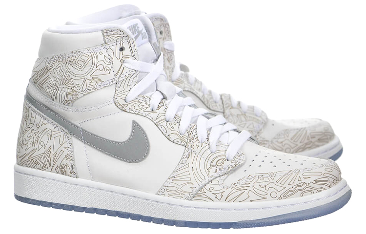 Мужские кроссовки Jordan Air Jordan 1 Retro 30th Anniversary Laser (белые) — 白/金属银 — фото 3