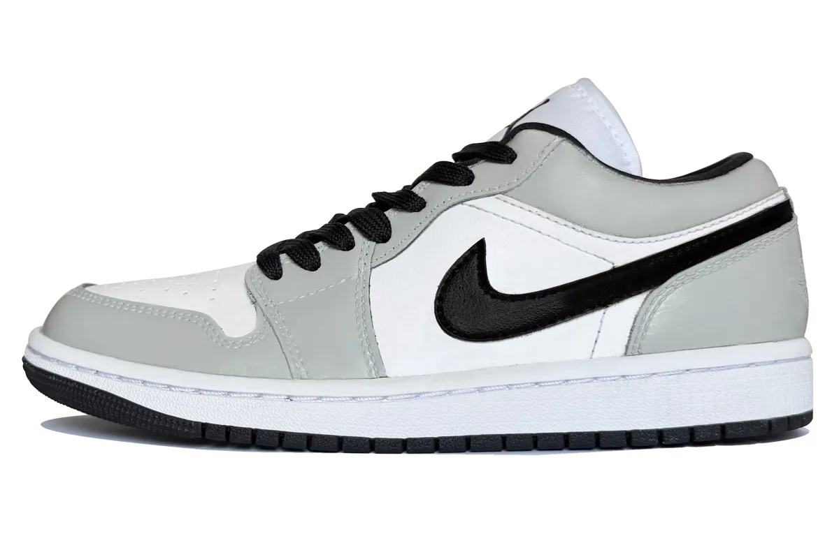 Jordan Air Jordan 1 Lunar Mail, Mist Gray Cushioning Low top Vintage Basketball Shoes Women's Gray White