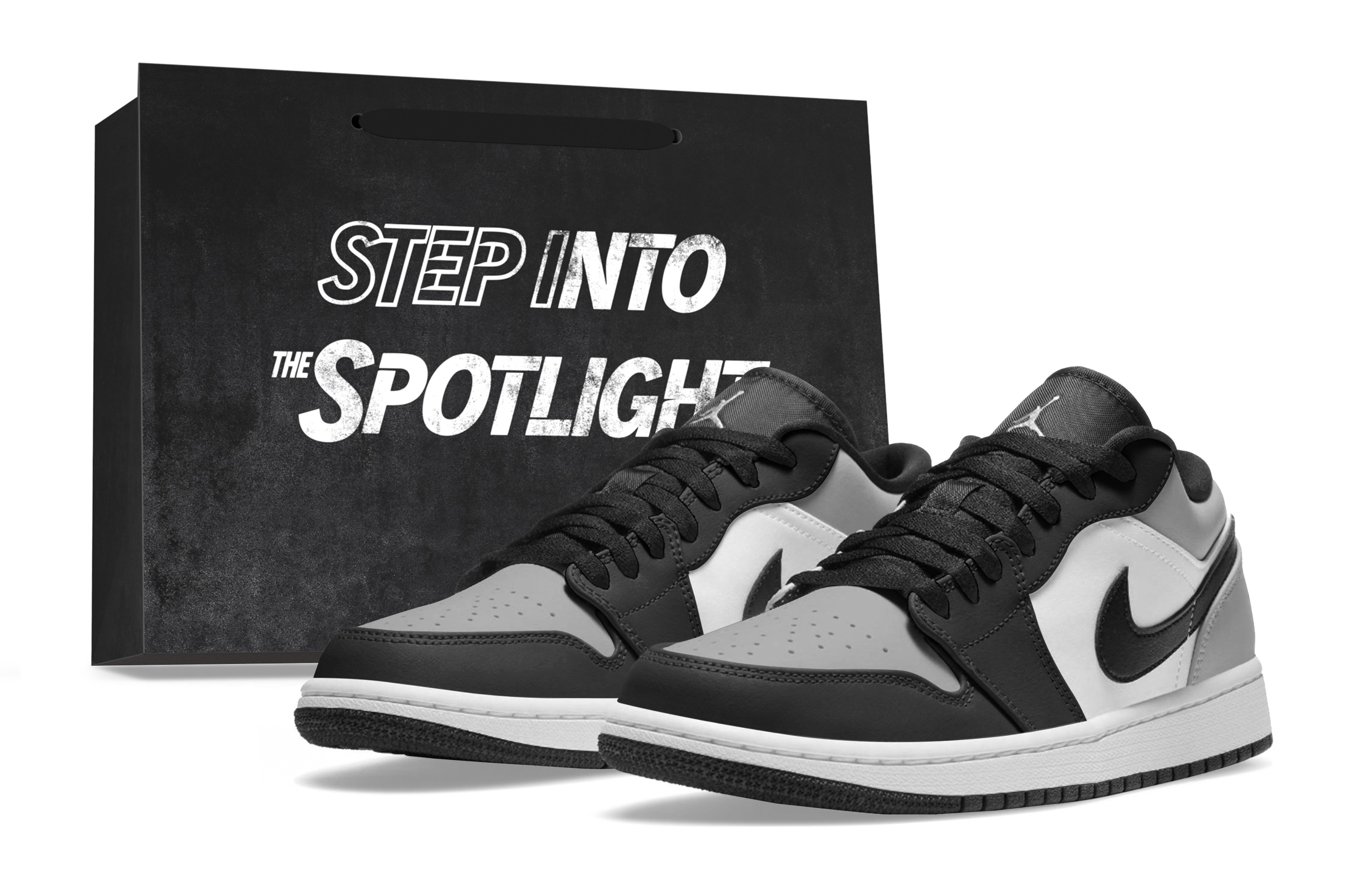 Jordan Air Jordan 1 Abrasion Resistant Abrasion Resistant Low top Skateboard Shoes Unisex Black White Gray