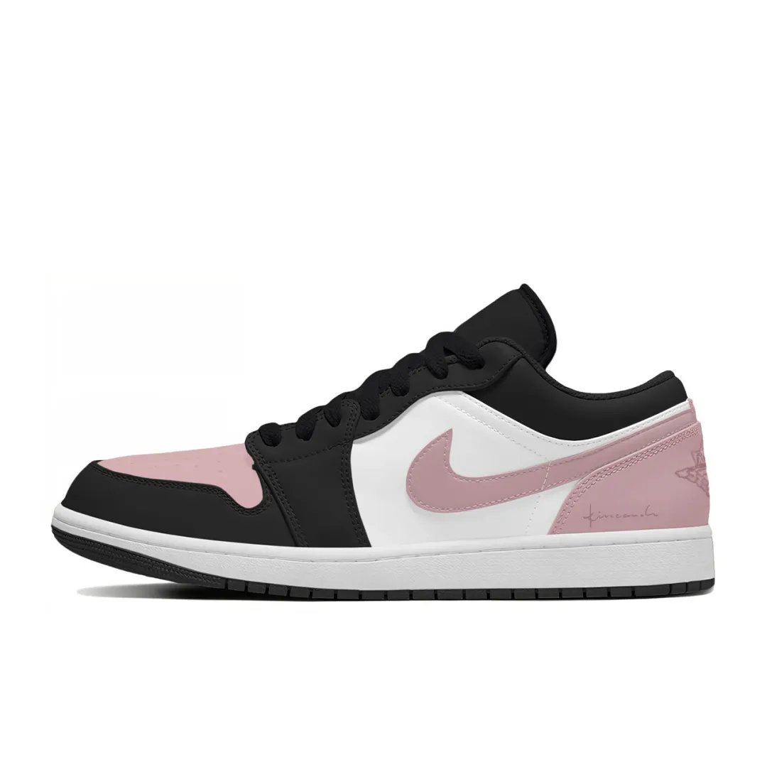 Jordan Air Jordan 1 Abrasion Resistant Low top Vintage Basketball Shoes Women's Black Pink