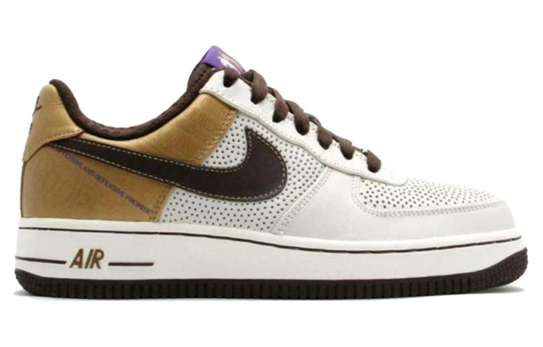 Мужские кроссовки Nike Air Force 1 Michael Coope (бело-золотые) — 帆色/巴洛克棕色/金属黄金 — фото 2