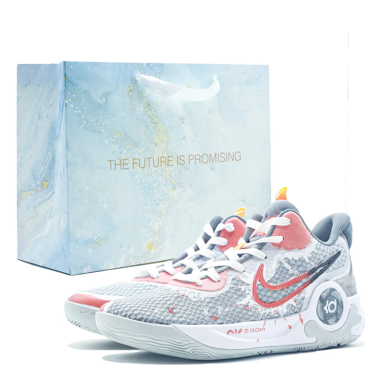 Nike KD Trey 5 IX Fabric Abrasion Resistant Mid top Basketball Shoes Men's Gray Orange