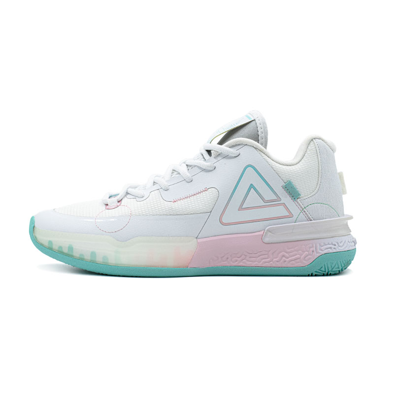 PEAK Cushioning Abrasion Resistant Low top Basketball Shoes Men’s White Blue