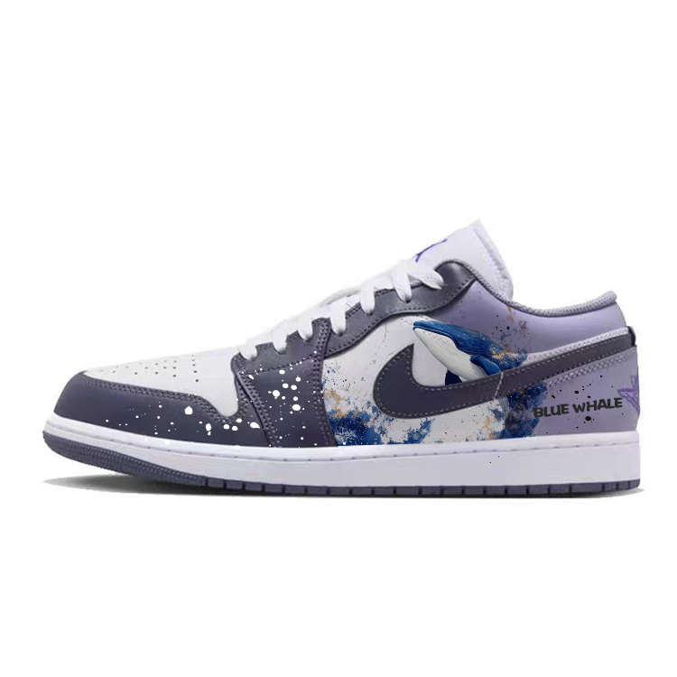 Jordan Air Jordan 1 Vintage Basketball Shoes Men’s Low Top White/Purple