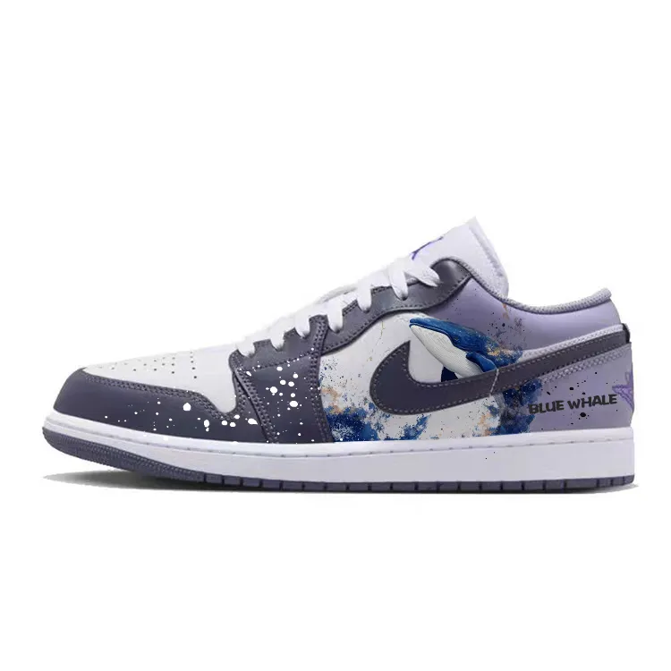 Jordan Air Jordan 1 Vintage Basketball Shoes Men's Low Top White/Purple