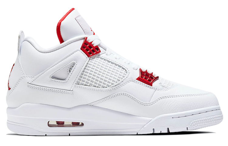 Кроссовки Jordan Air Jordan 4 white university red (бело-красные) — фото 2