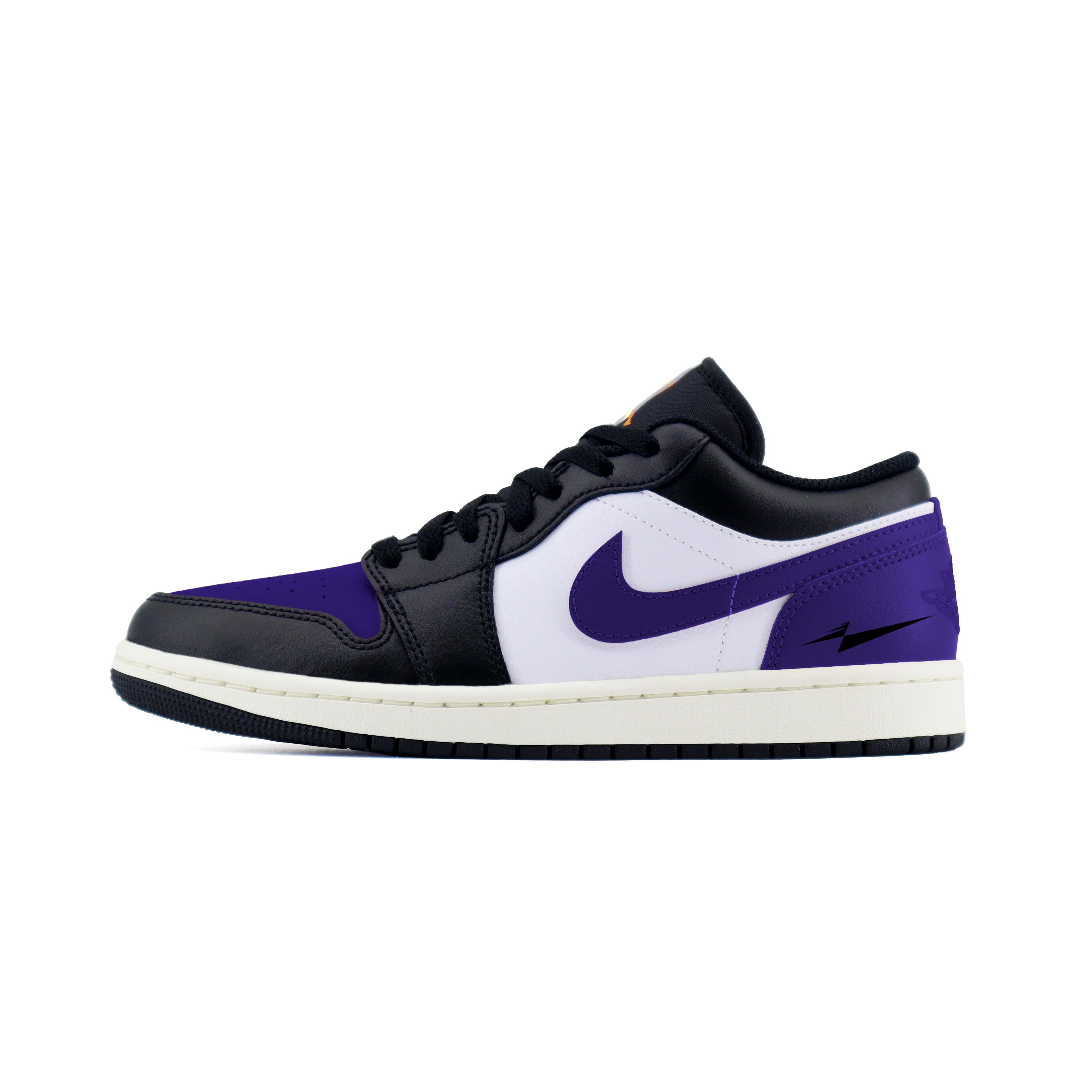 Jordan Air Jordan 1 Fashion Trend Abrasion Resistant Low top Vintage Basketball Shoes Unisex Black Purple