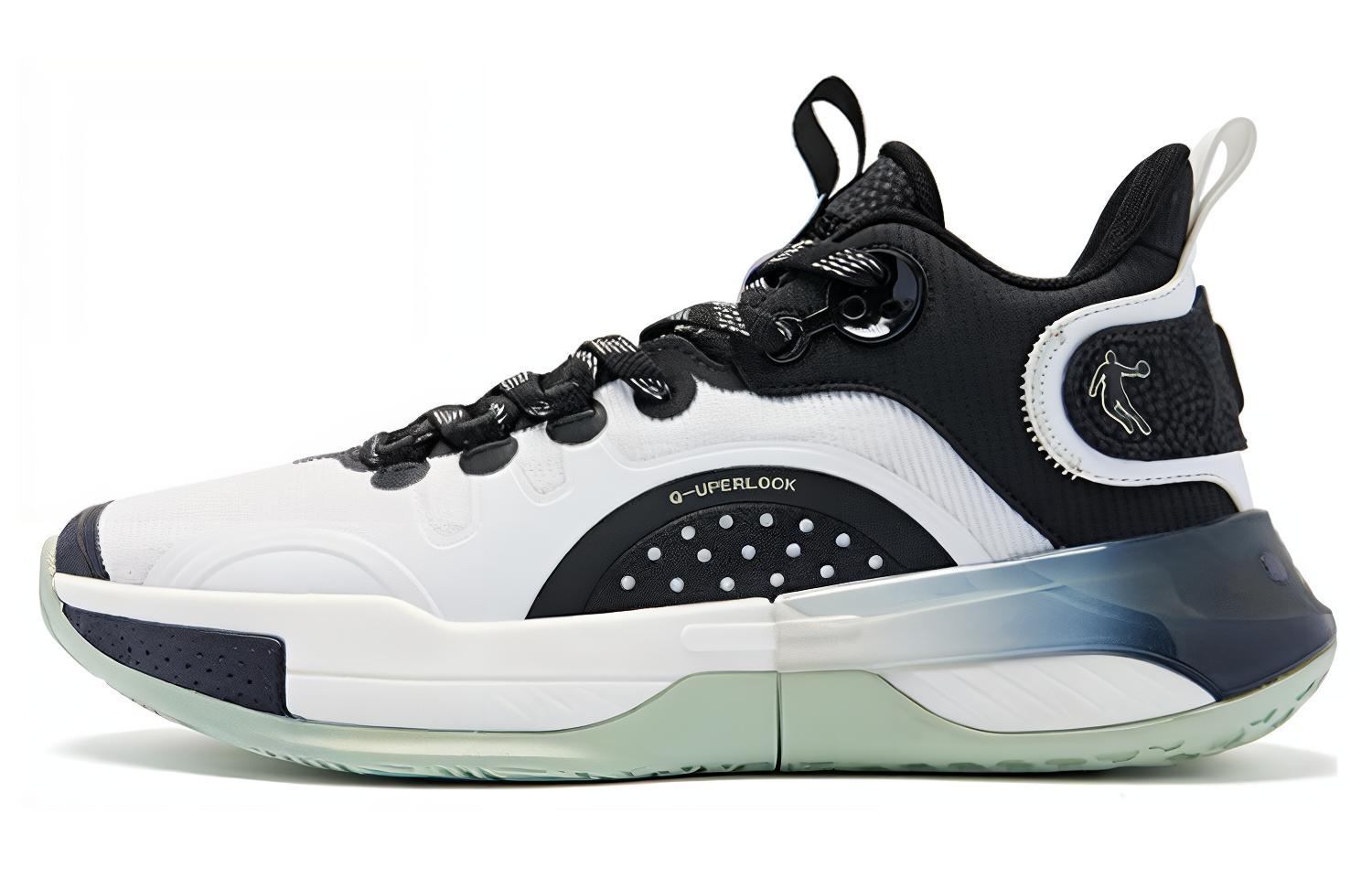 QIAODAN Abrasion Resistant Breathable Low top Basketball Shoes Men’s Black White
