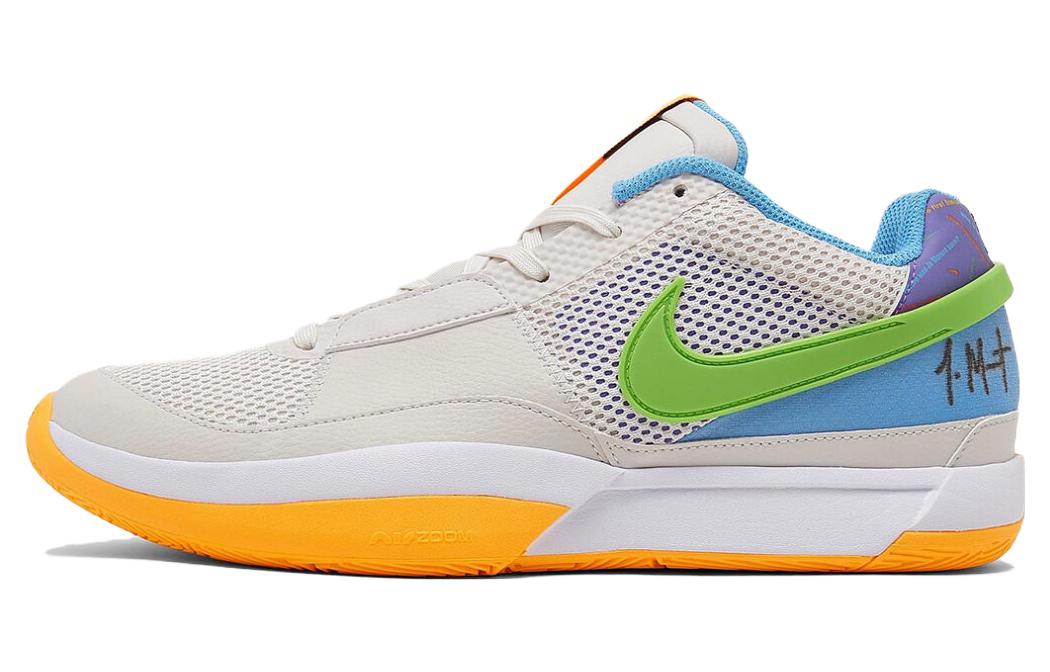 Nike Ja 1 Morant Generation \"Trivia\" Morant 1 Generation, fashionable and versatile, shock-absorbing, non-slip and wear-resistant, low-cut, practical basketball shoes, men's style, gray blue orange