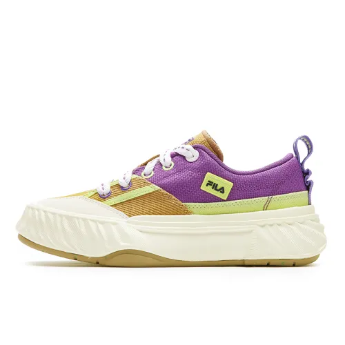 FILA Fosso Abrasion Resistant Low top Canvas Shoes Women's Purple Yellow