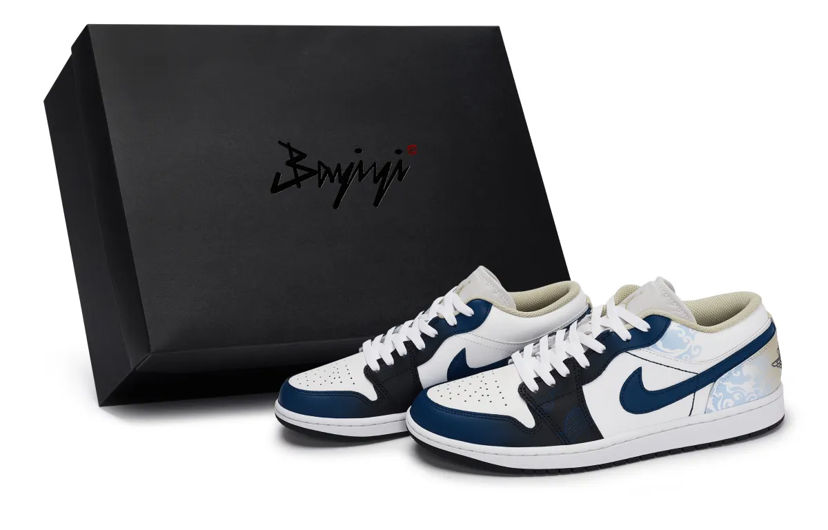 Jordan Air Jordan 1 811 Manufacturing, Blue Glaze Flowing Cloud, Special Shoe Box Lightweight Low top