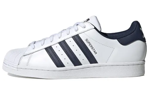 Adidas Originals Superstar Collection Comfortable And Trendy Low top Skateboard Shoes White Blue