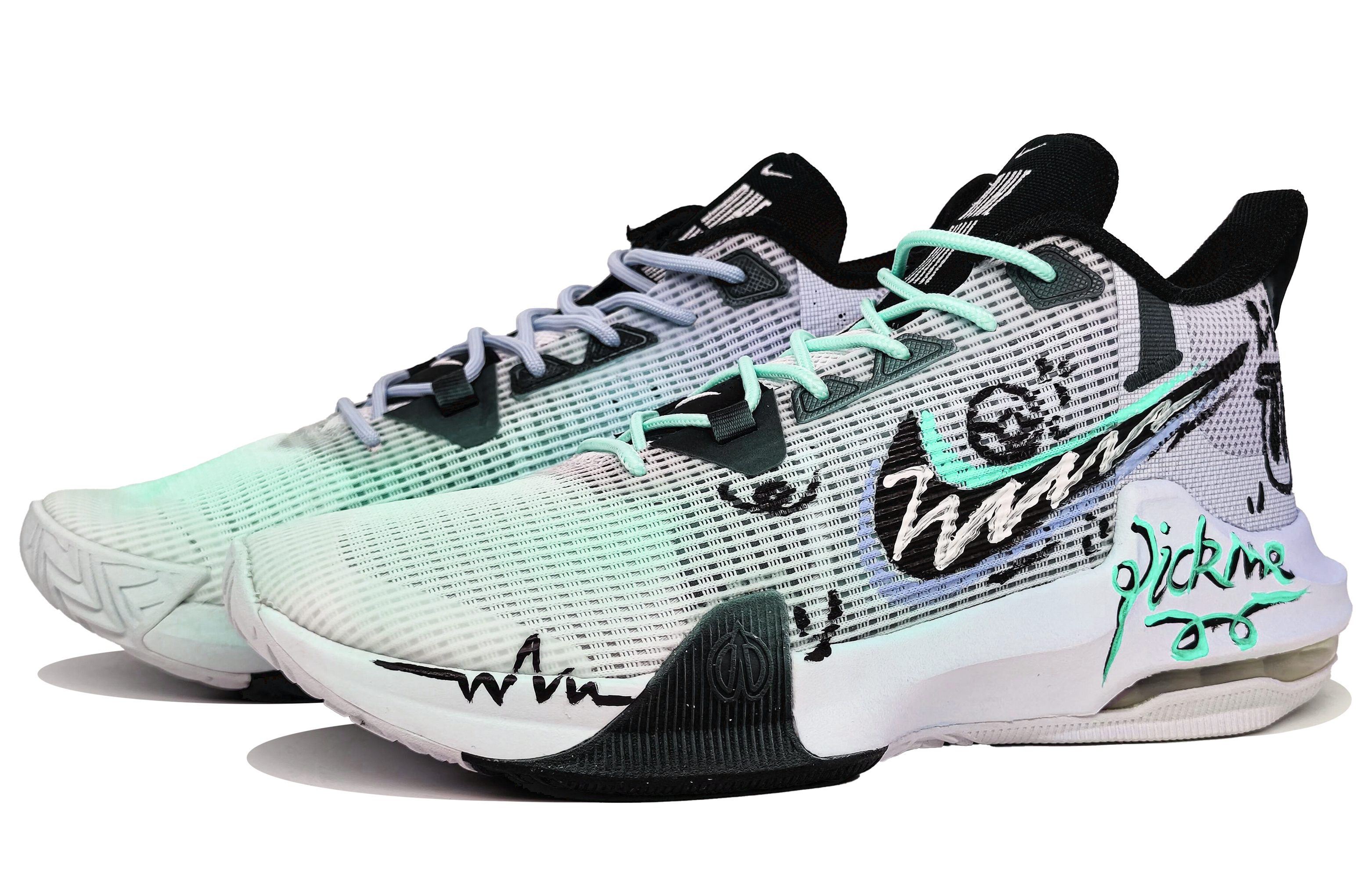 Nike Air Max Impact 3 Slip Resistant Abrasion Resistant Low top Basketball Shoes Men’s Cyan Purple