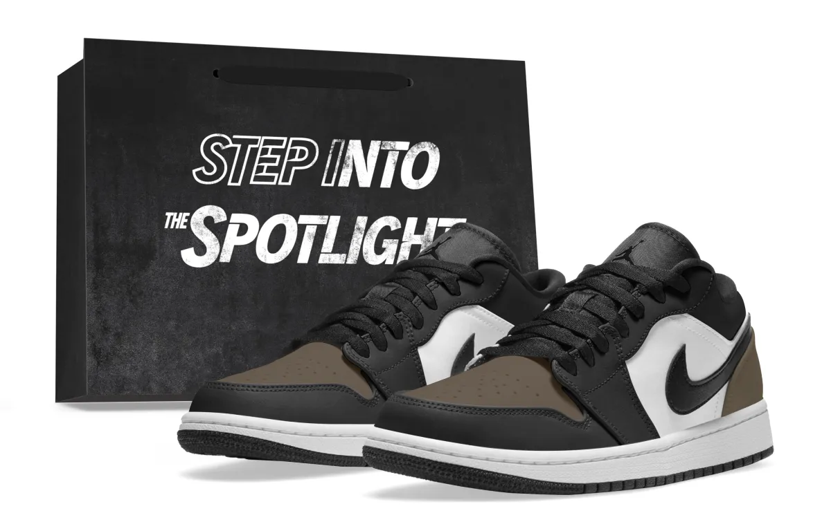 Jordan Air Jordan 1 Slip Resistant Abrasion Resistant Low top Skateboard Shoes Unisex Black White Brown