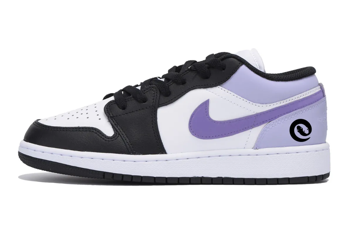 Jordan Air Jordan 1 Puppy Fragment, Year Of The Snake Abrasion Resistant Low top Vintage Basketball Shoes Men's Black