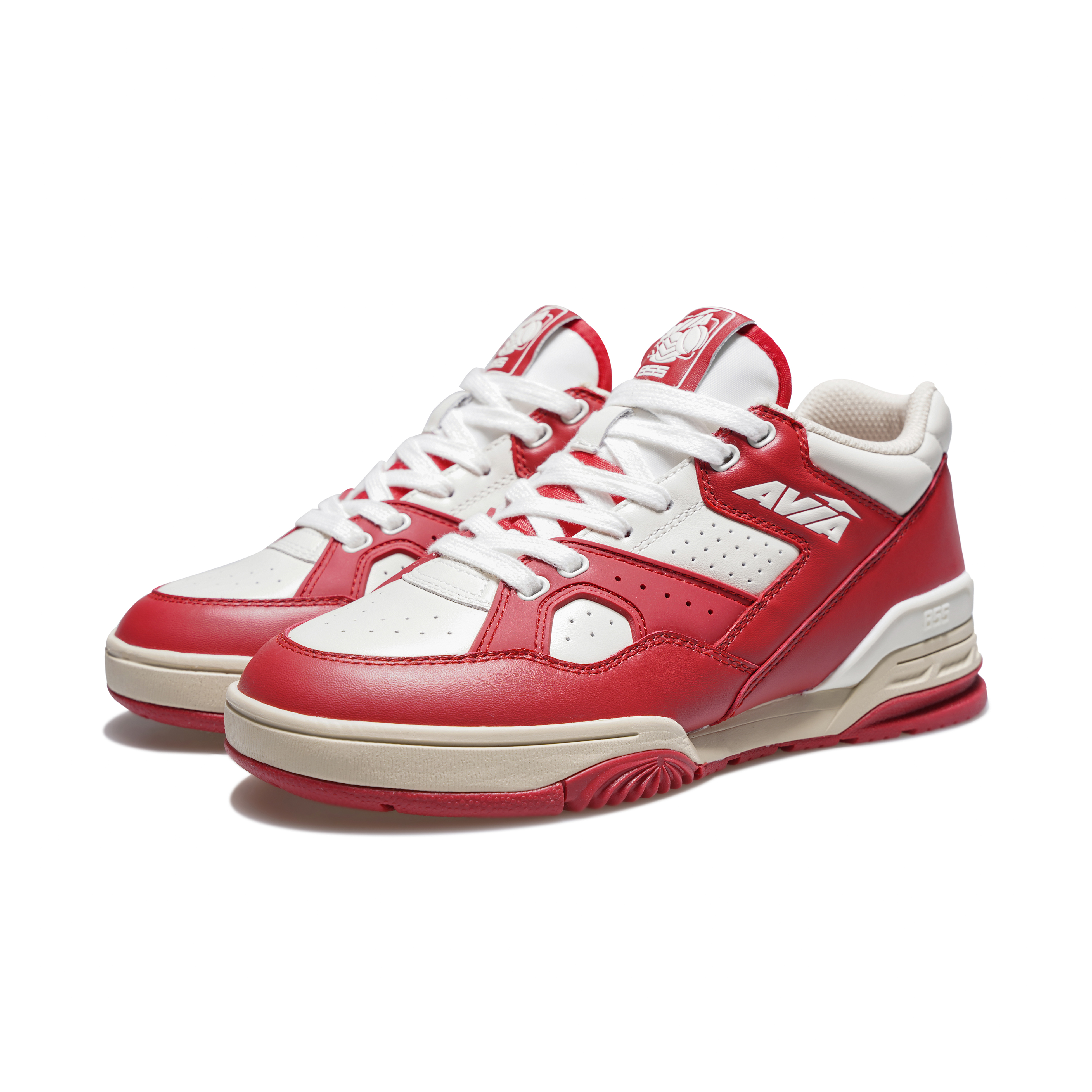 AVIA 855L Cow Leather Cushioning Abrasion Resistant Slip Resistant Low top Vintage Basketball Shoes Women’s Red White