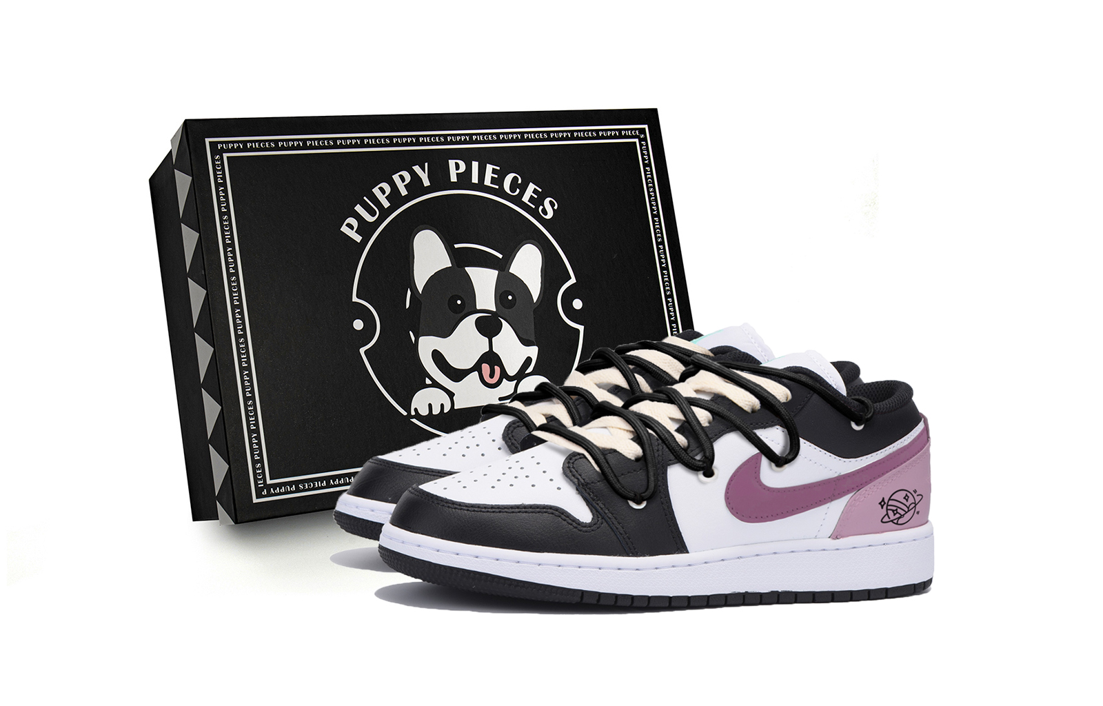 Jordan Air Jordan 1 Abrasion Resistant Slip Resistant Low top Vintage Basketball Shoes Men’s Black White Purple