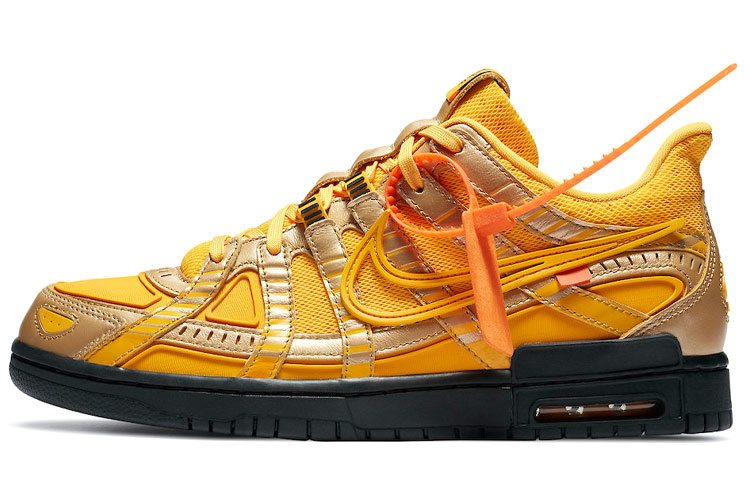 OFF-WHITE x Nike Rubber Dunk \"University Gold\" Low Top Shoes Men and Women's Same Model Black Gold