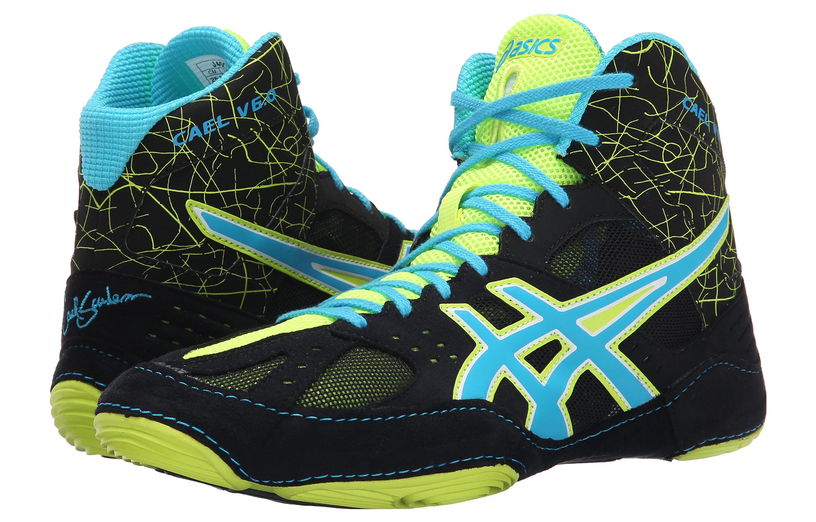 ASICS Cael V6.0 Wrestling Shoes ‘Black Blue Green’