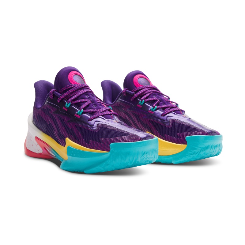 Under Armour CURRY SERIES 7 Cushioning Abrasion Resistant Rebound Basketball Shoes Unisex Purple