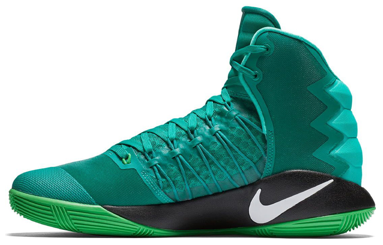 Nike Hyperdunk 2016 Comfortable and versatile, shock-absorbing, non-slip, wear-resistant and lightweight, mid-top basketball shoes, men's green and black