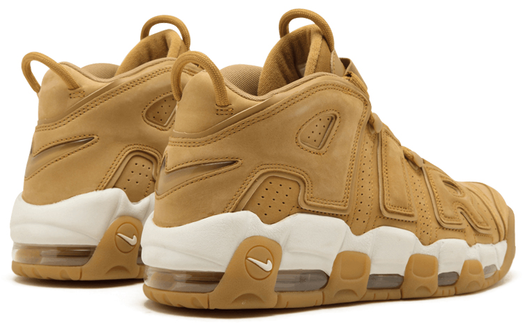Кроссовки Nike Air More Uptempo flax (желто-белые) — Жёлтый / белый — фото 3