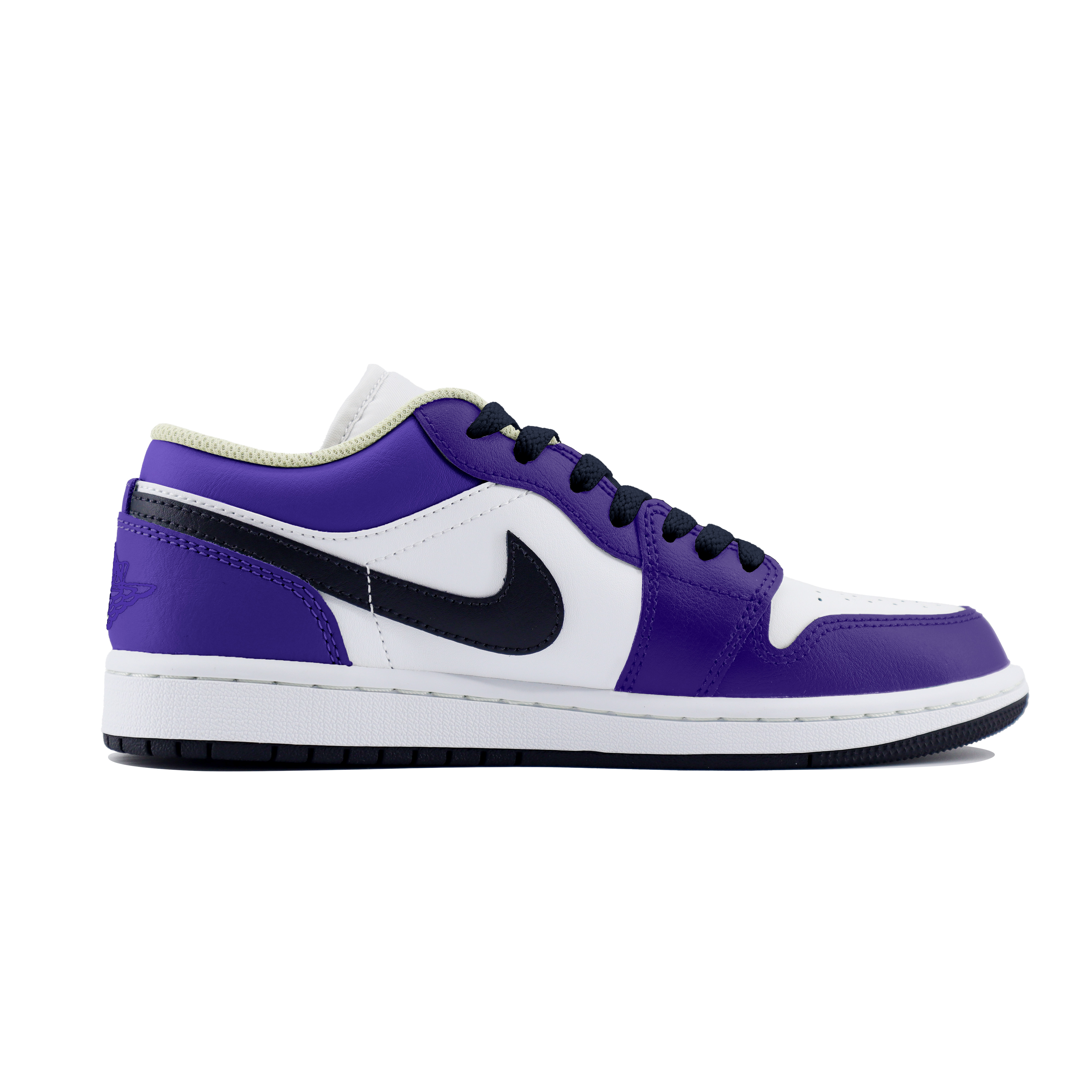 Jordan Air Jordan 1 Abrasion Resistant Abrasion Resistant Low top Vintage Basketball Shoes Unisex White Purple