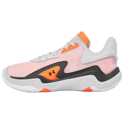 Under Armour Slip Resistant Abrasion Resistant Low top Basketball Shoes Unisex Gray Red