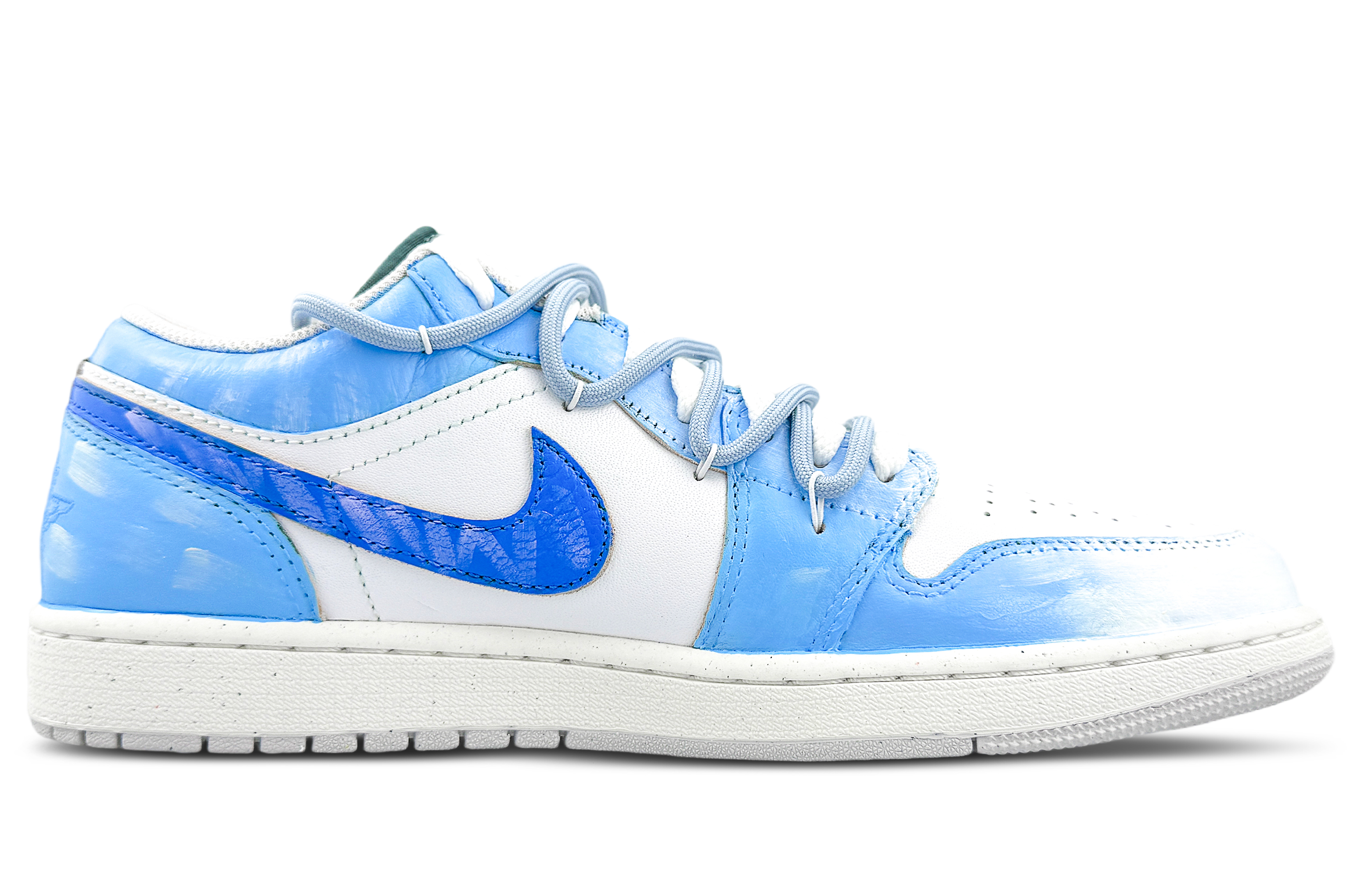 Jordan Air Jordan 1 Abrasion Resistant Low top Vintage Basketball Shoes Unisex Blue