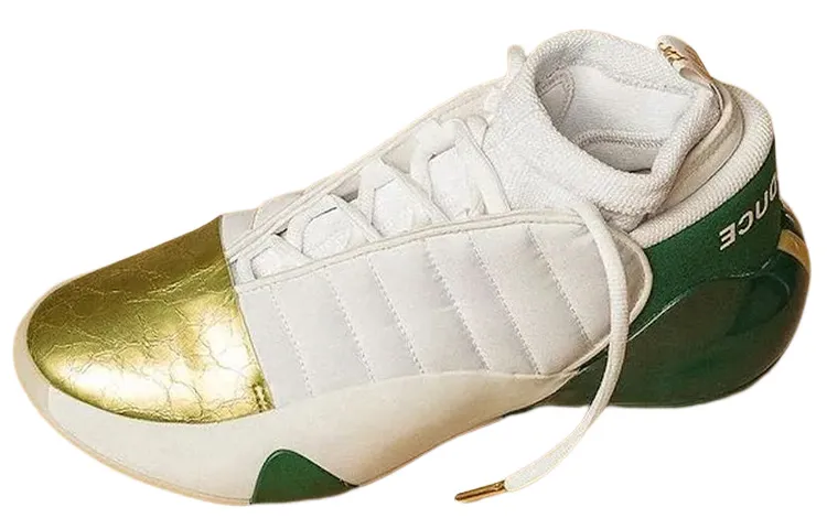 Adidas Harden Vol.7 Slip Resistant Slip Resistant Low top Basketball Shoes Men's White Green Gold