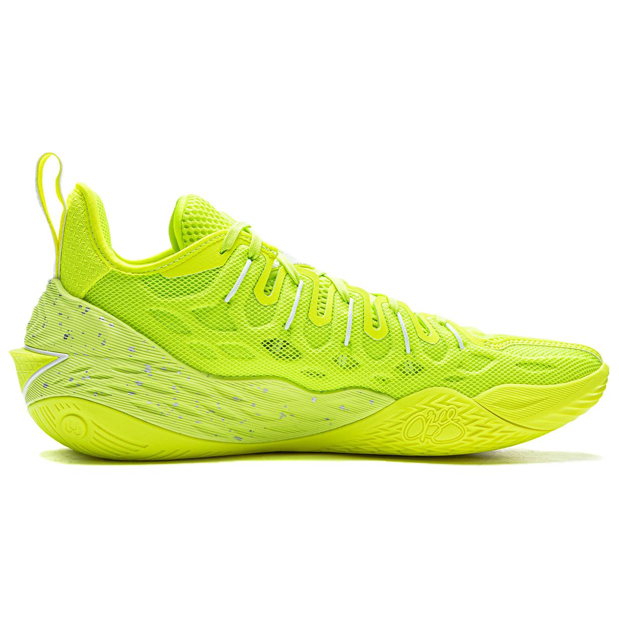 Li Ning Buckets Basketball Shoes Men’s Low Top Fluorescent Alpha Hydroxy Acids Green
