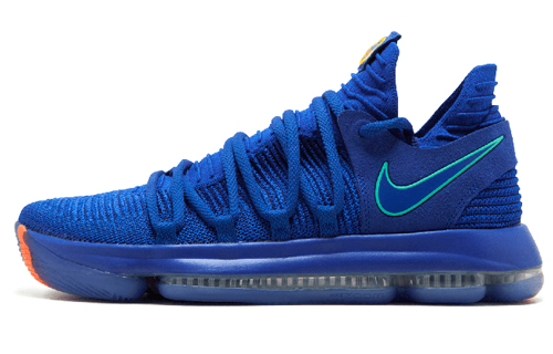 Nike KD 10 City Edition Durant lace-up fabric shock-absorbing wrapping low-top practical basketball shoes men's blue
