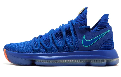 Nike KD 10 City Edition Durant lace-up fabric shock-absorbing wrapping low-top practical basketball shoes men's blue