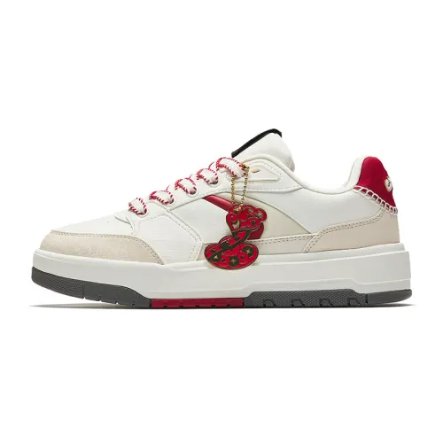Anta Moon Shadow Cushioning Abrasion Resistant Support Low top Skateboard Shoes Men's White Red