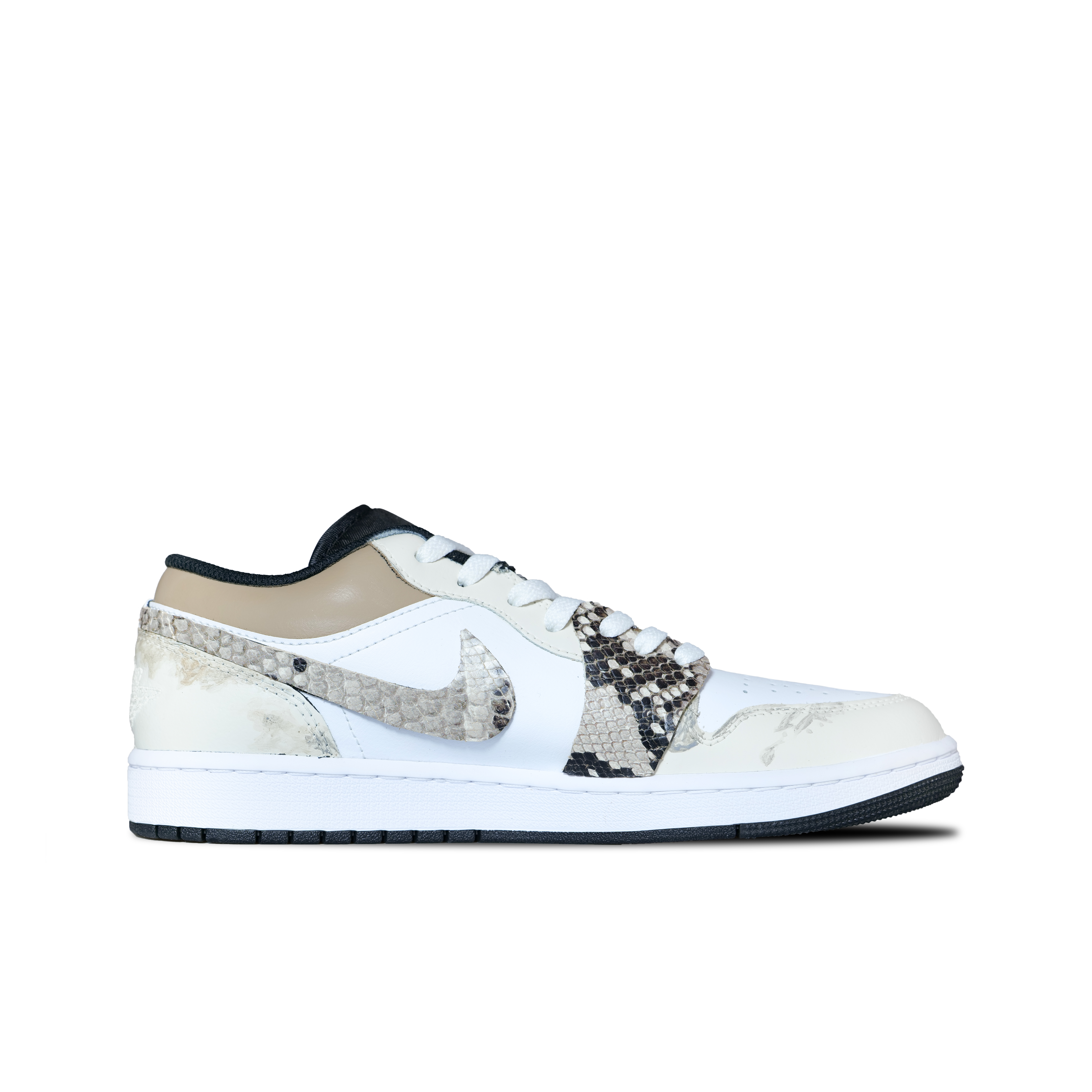 Jordan Air Jordan 1 Abrasion Resistant Low top Vintage Basketball Shoes Men’s White Yellow Brown