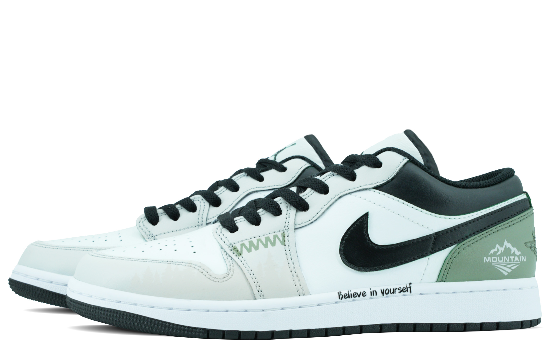 Jordan Air Jordan 1 Slip Resistant Abrasion Resistant Low top Vintage Basketball Shoes Men’s Green