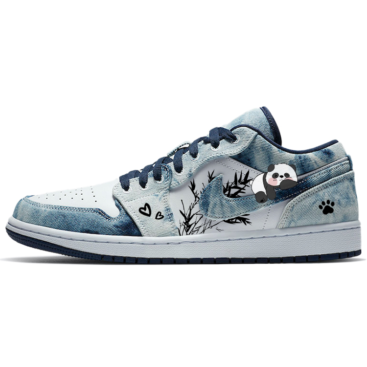 Jordan Air Jordan 1 Abrasion Resistant Slip Resistant Low top Vintage Basketball Shoes Men’s Blue White