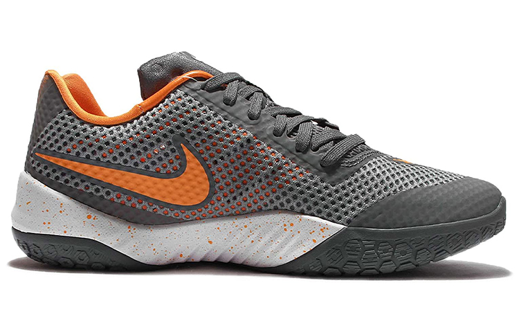 Мужские кроссовки Nike Hyperlive EP (серо-оранжевые) — фото 2