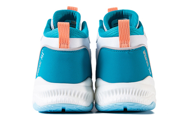 361° Cushioning Slip Resistant Abrasion Resistant High top Basketball Shoes Men’s White Blue Orange