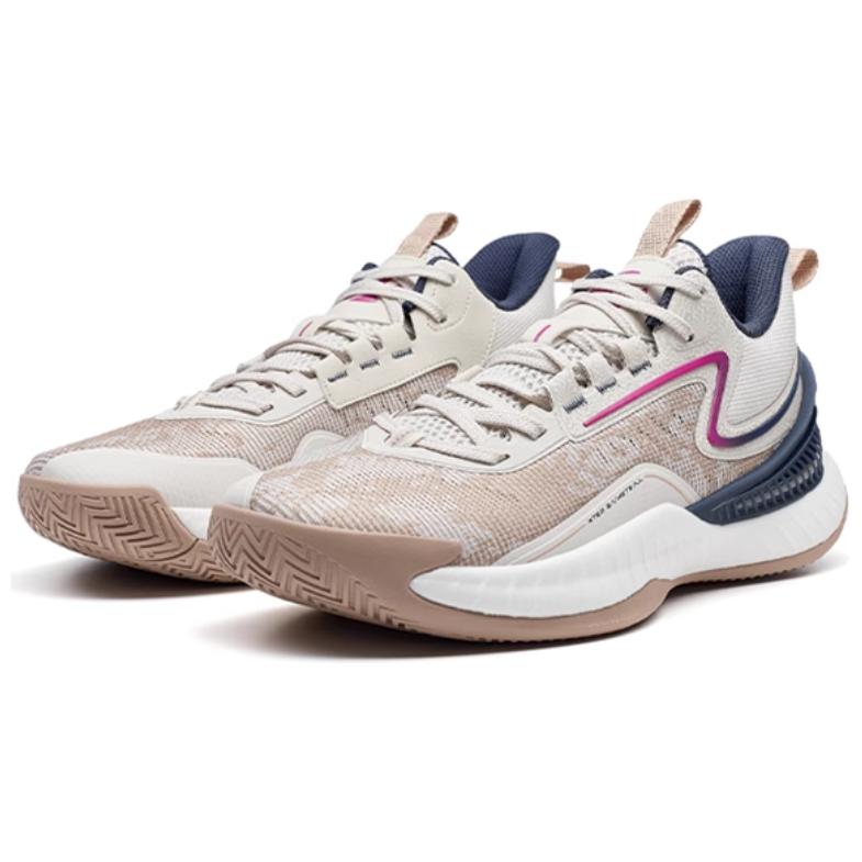 XTEP Jie Ao 2 Comfortable And Trendy Fabric Slip Resistant Abrasion Resistant Low top Basketball Shoes Men’s Gray Brown