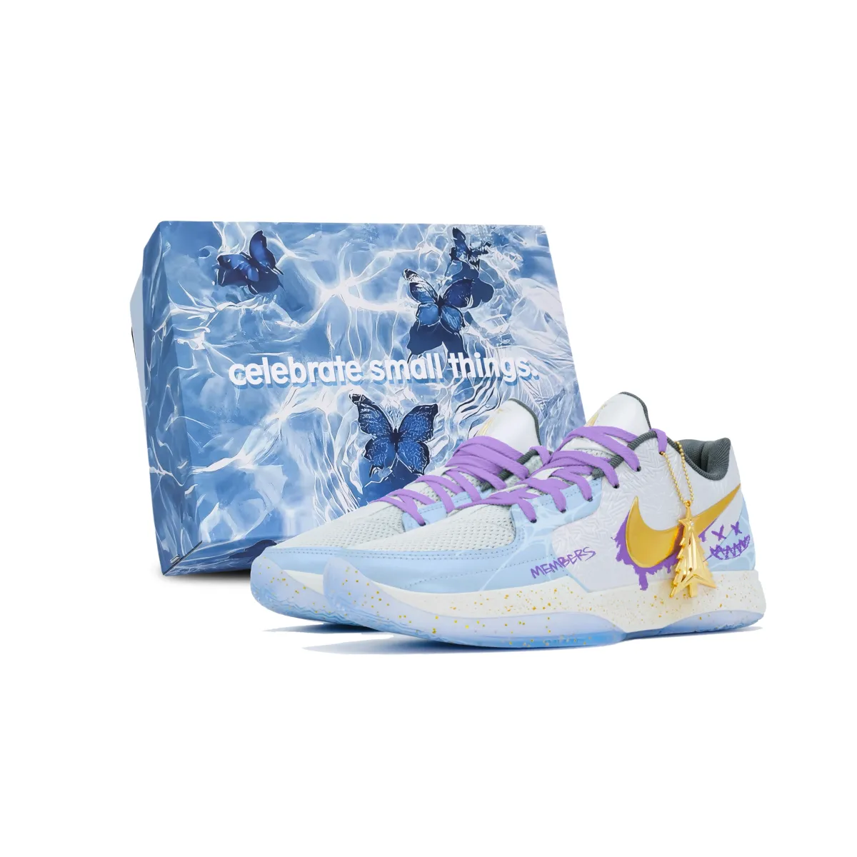 Nike Ja 2 Cushioning Slip Resistant Abrasion Resistant Low top Basketball Shoes Men's Blue Purple
