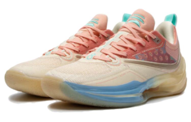 XTEP Yuwun 8 Cushioning Abrasion Resistant Lightweight Low top Basketball Shoes Men’s Yellow Pink