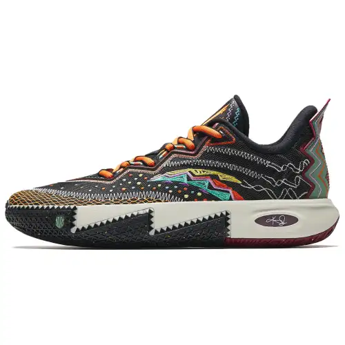 Anta KAI 2 Cushioning Abrasion Resistant Rebound Low top Basketball Shoes Men's Black Green Orange