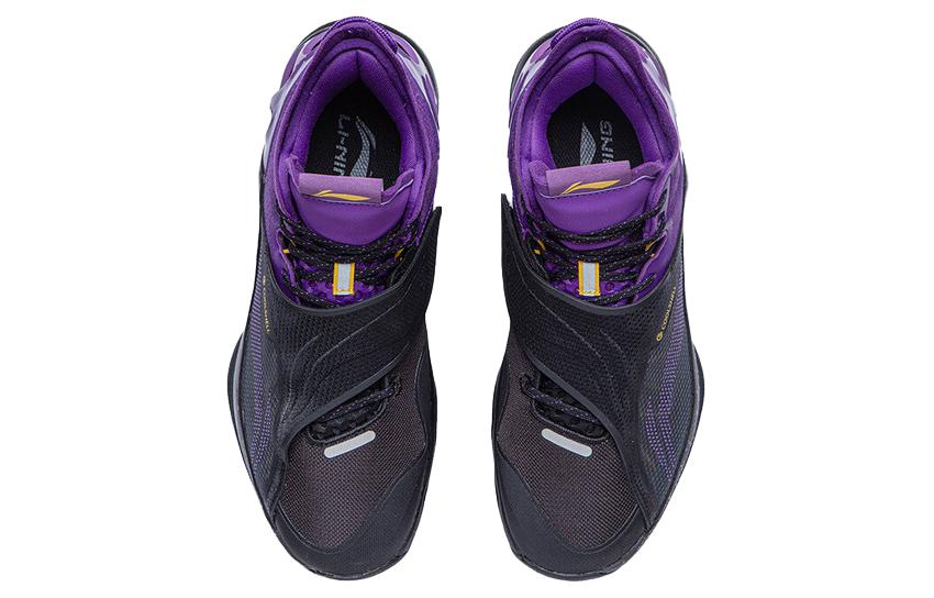 Li Ning Cicada Wing Basketball Shoes Men’s Mid Top Black/Iron Blue Purple