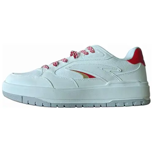 Anta Synthetic Leather Slip Resistant Abrasion Resistant Low top Skateboard Shoes Men's White Red